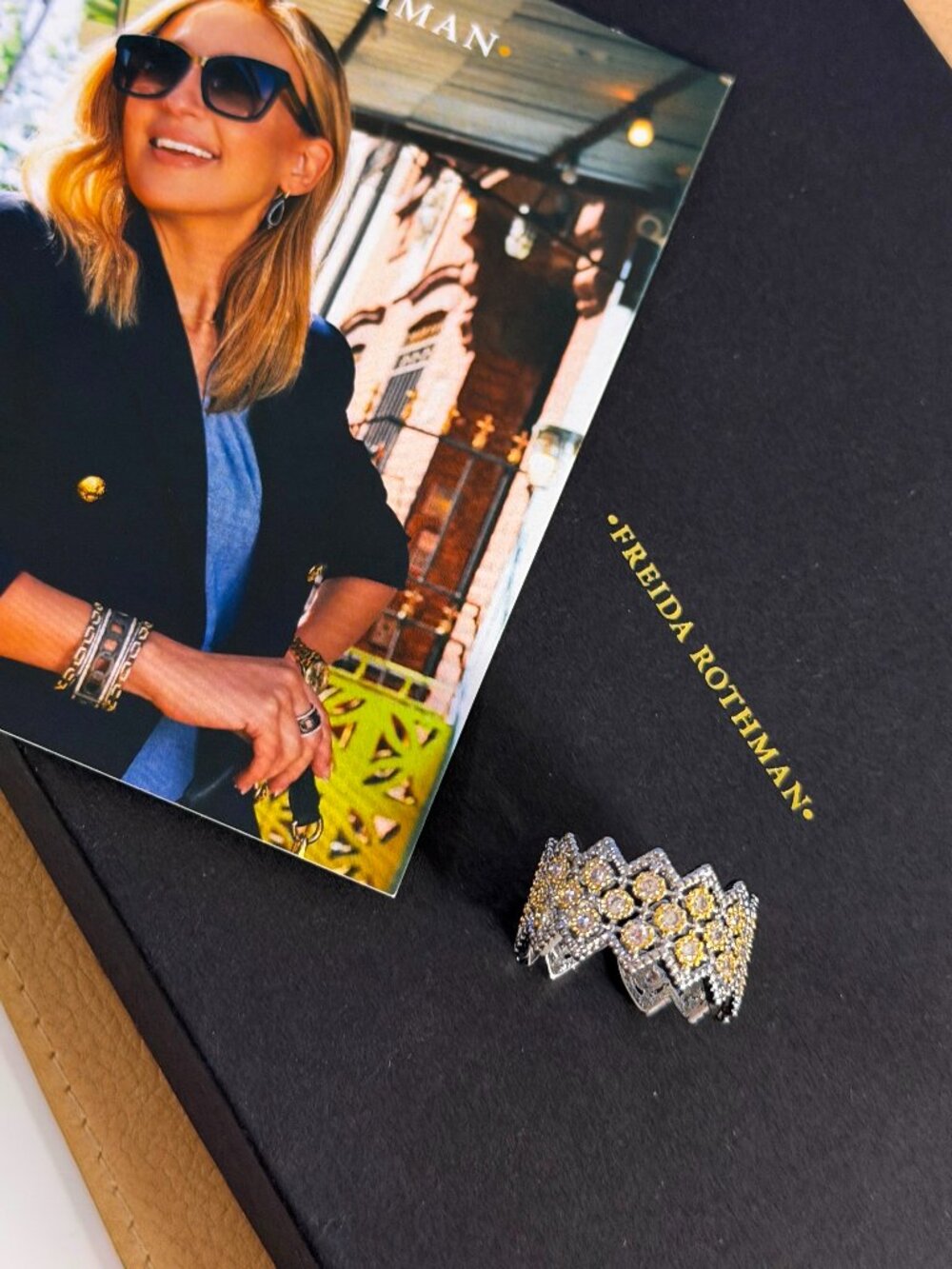 FREIDA ROTHMAN VAULT - Gold and Silver Lace Adjustable Rings